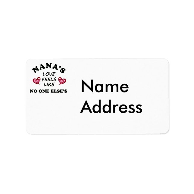Etiqueta Amor de Nana (Frente)