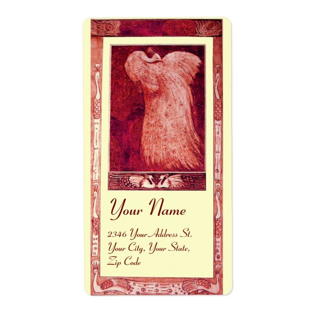 Etiqueta AMOR DE NOIVA PAVÃO ,creme vermelho e branco (Frente)