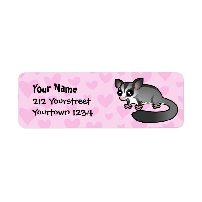 Etiqueta Amor de Sugar Glider (Frente)