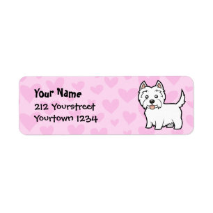 Etiqueta Amor de Terrier branco de montanhas ocidentais