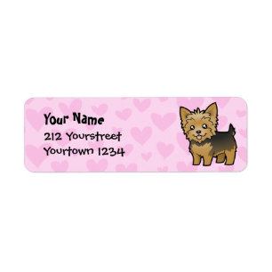 Etiqueta Amor do yorkshire terrier (cabelo curto nenhum