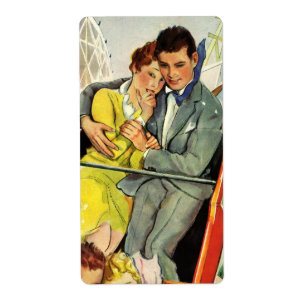 Etiqueta Amor e romance do vintage, passeio da montanha