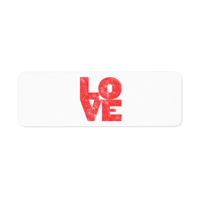 Etiqueta Amor (estilo letterpress de bloco grande) (Frente)