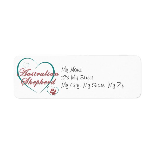 Etiqueta Amor pelo Australian Shepherd (Frente)