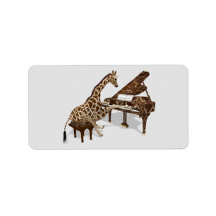 Etiqueta Amores doces do girafa para jogar o piano