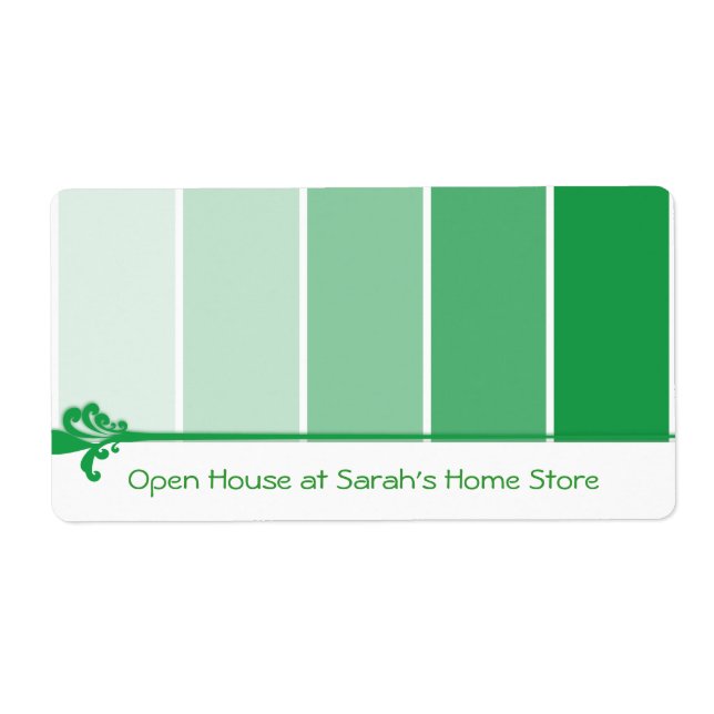 Etiqueta Amostras de tinta verde brilhante (Frente)