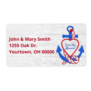 Etiqueta Âncora Cardíaca na Madeira de Whitewash