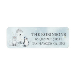 Etiqueta Animais da Floresta de Inverno Natal Personalizado