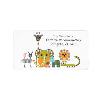 Etiqueta Animais Safari Moderno da Selva Selvagem Moram Rót