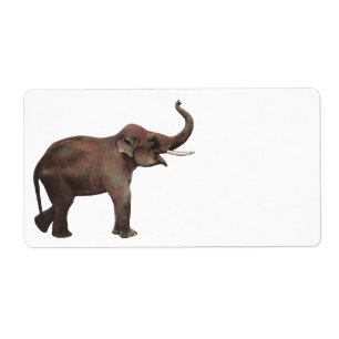 Etiqueta Animais Selvagens Vintage, Boa Sorte de Elefantes 