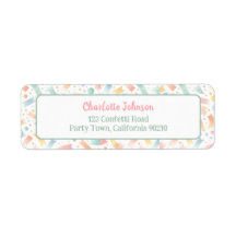 Aniversário Colorido Confetti Cute Kid Endereço de