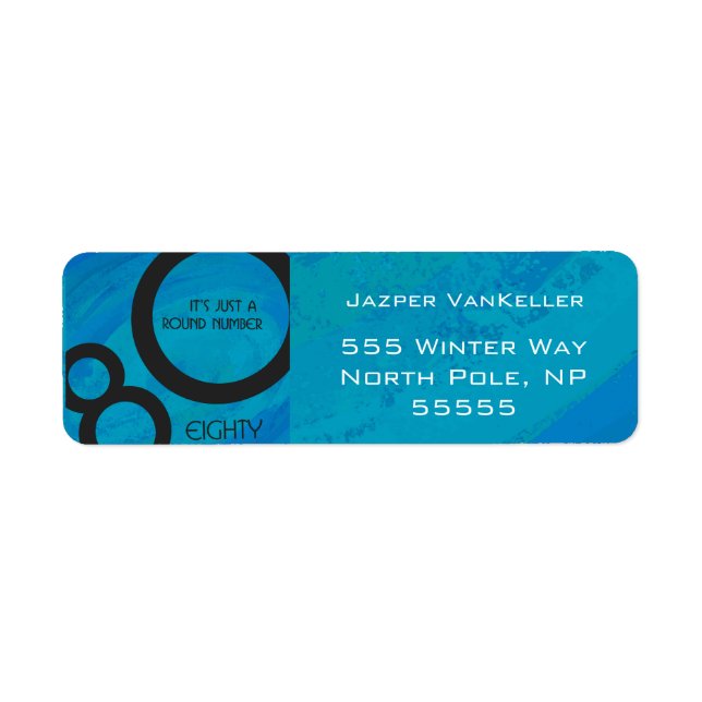 Etiqueta Aniversário da Década Azul 80 (Frente)