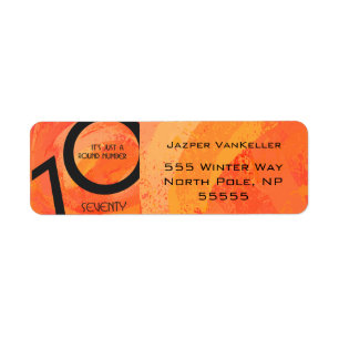 Etiqueta Aniversário da Década Orange 70