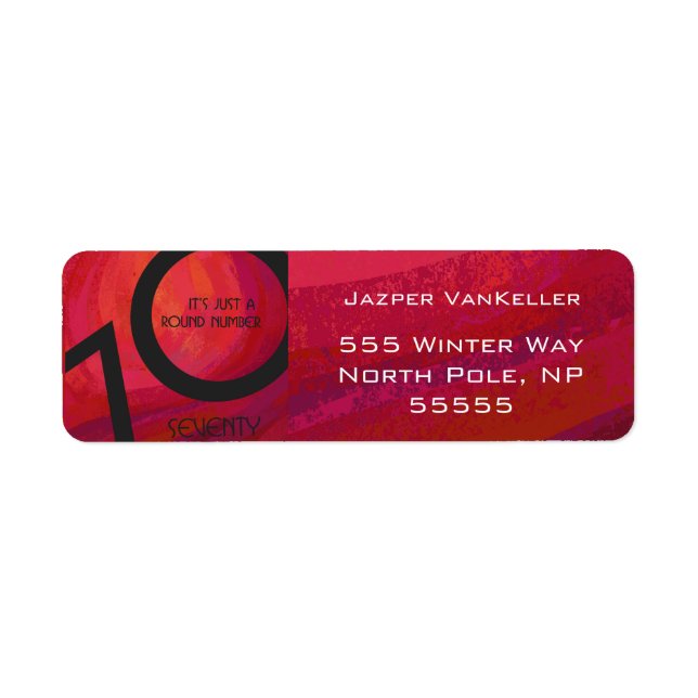 Etiqueta Aniversário da Década Vermelha 70 (Frente)