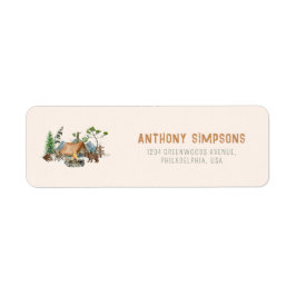Etiqueta Aniversário da Watercolor Happy Camper Woodland Bo