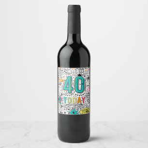 Etiqueta aniversário de 40 anos