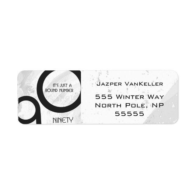 Etiqueta Aniversário de 90 Décadas Branco (Frente)