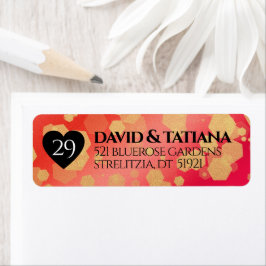 Etiqueta Aniversário de Casamento da Elegante 29 Garnet