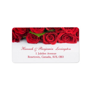 Etiqueta Aniversário de casamento das rosas vermelhas