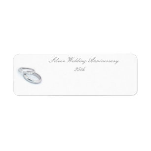 Etiqueta Aniversário de Casamento de 25 Silver