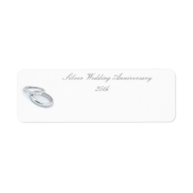 Etiqueta Aniversário de Casamento de 25 Silver (Frente)