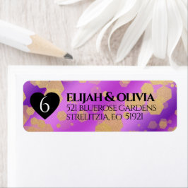 Etiqueta Aniversário de Casamento do Elegante 6 Ametyst