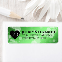Etiqueta Aniversário de Casamento Elegante 20 Emerald