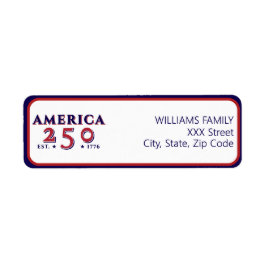 Etiqueta Aniversário Patriótico América 250