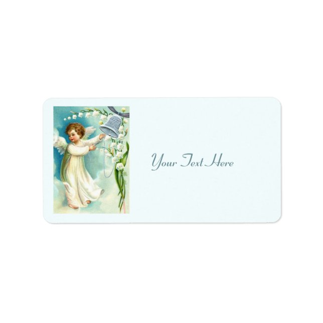 Etiqueta Anjo Bebê Com Bela Azul (Frente)