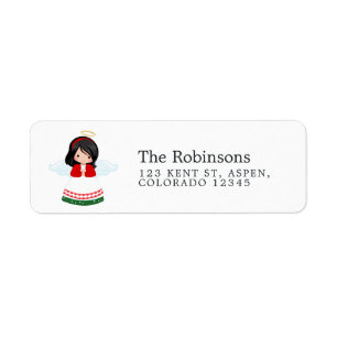 Etiqueta Anjo de Natal Fofo