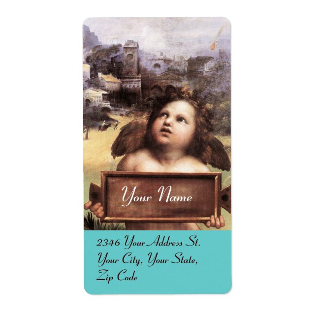 Etiqueta ANJO / Querubim Alado, roxo (Frente)