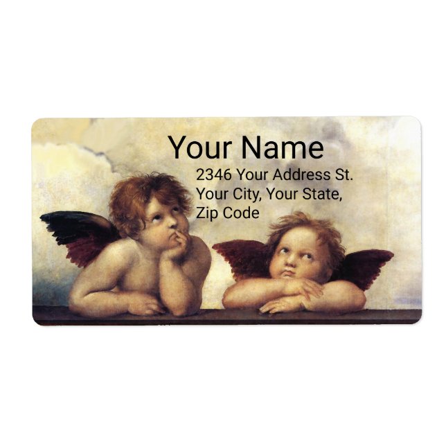 Etiqueta ANJOS / Querubins Alados Raffaello Sanzio (Frente)