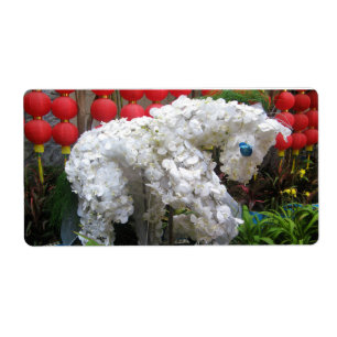 Etiqueta Ano do Cavalo 春 節 馬 ... Tópico da flor chi