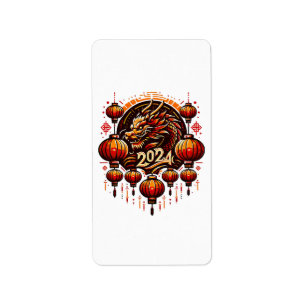 Etiqueta ano novo chinês 2024
