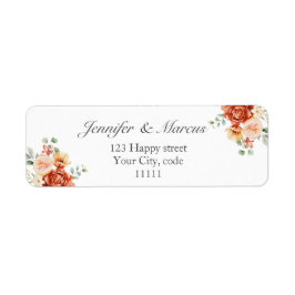 Etiqueta Anúncio de Casamento Floral Elegante Endereço de R