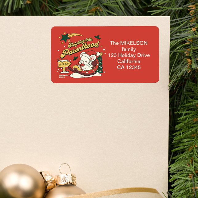 Etiqueta Anúncio de Gravidez no Natal Moderno (Criador carregado)