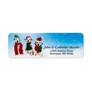 Etiqueta APAL - Cães Dalmatian do Natal na neve