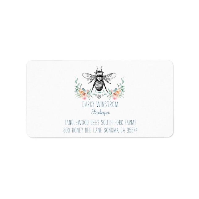 Etiqueta Apiary Beekeeper Endereço de Devolução Comercial (Frente)