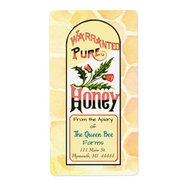 Etiqueta Apiary Honey Shipping Labels (Frente)