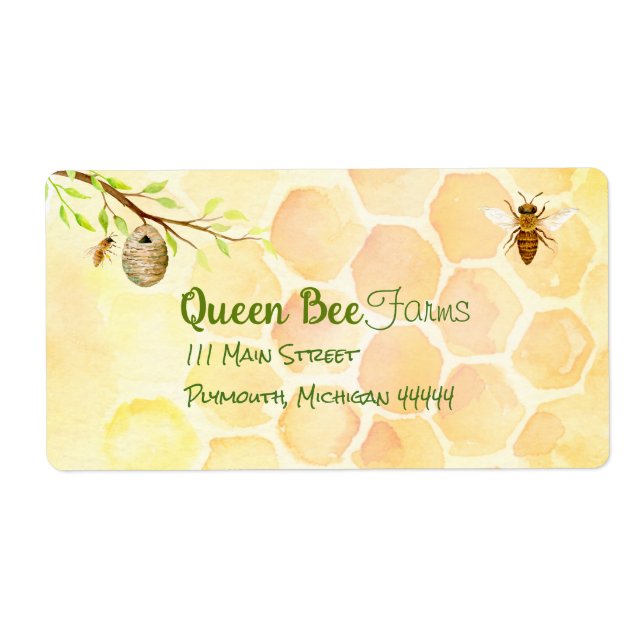 Etiqueta Apiary Honey Shipping Labels (Frente)