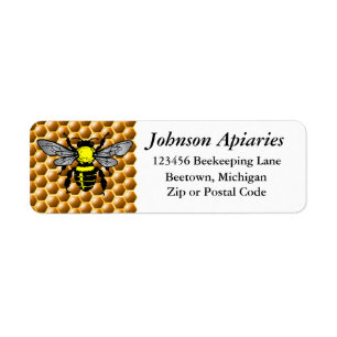 Etiqueta Apicultura Honey Bee Return Address Business