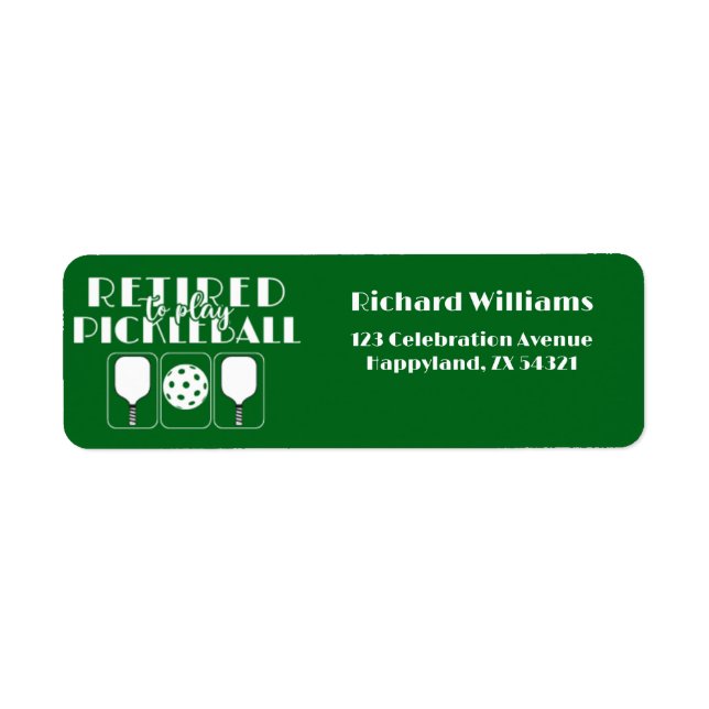 Etiqueta Aposentadoria Aposentada para Jogar Pickleball Ver (Frente)