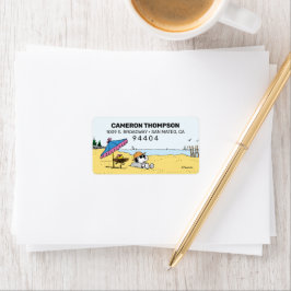Etiqueta Aposentadoria | Snoopy & Woodstock na praia