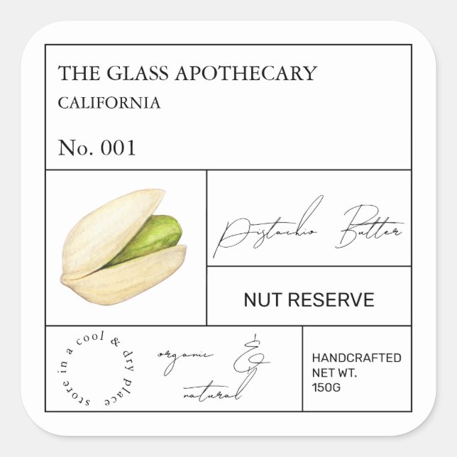 Etiqueta Apothecary Pistachio (Frente)