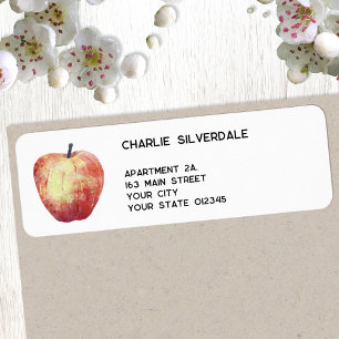 Etiqueta Apple Watercolor Return Address