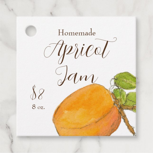 Etiqueta Apricot Jam Homemade Canning Hang (Frente)