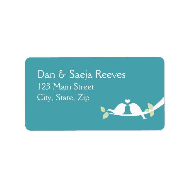 Etiqueta Aqua Love Birds (Frente)