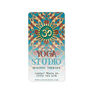 Etiqueta Aqua Ochre Yoga Energia Holística