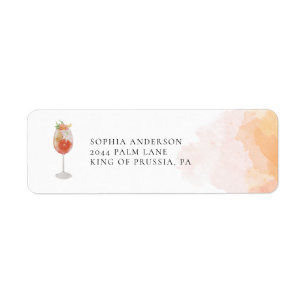 Etiqueta Aquarela Aperol Spritz Orange Coctail