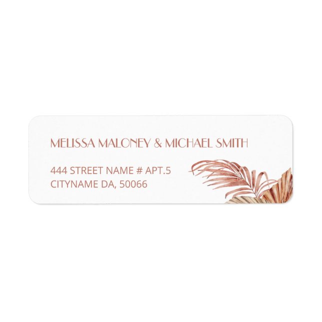 Etiqueta Aquarela Boho Floral Teracotta (Frente)